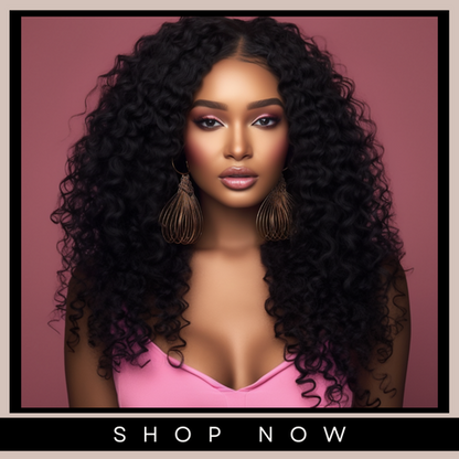 Ready To Ship: Jet Black SEA Burmese Curly 22" HD Lace Wig